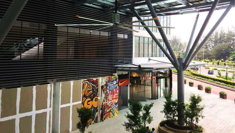 商業(yè)中心通風(fēng)降溫扇機互補案例